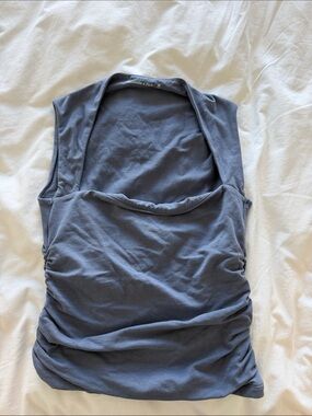Abercrombie & Fitch Slate Blue Ruched Tank